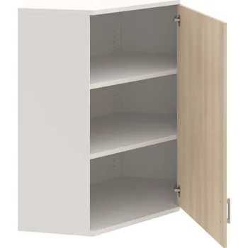 Policová skříň SRV 3 01 P H – Skříň vnitřní roh pravá 115,2 cm - Akát , Bílá , USH – hranatá