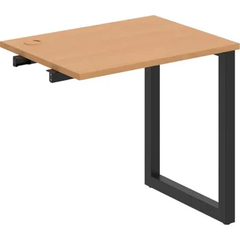 Psací stůl UE O 800 R – Stůl pracovní délky 80 cm, hl. 60 cm, k řetězení - Buk , Černý kov