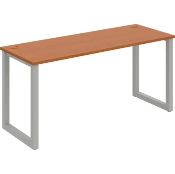 Psací stůl UE O 1600 – Stůl pracovní délky 160 cm, hl. 60 cm - Třešeň , Šedý kov