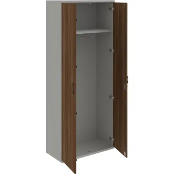 Policová skříň SZR 5 80 01 – Skříň šatní dvéřová 192 × 80 cm - Ořech , Šedá , UCO – černá