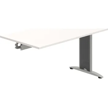 Jednací stůl FJ 1400 R – Stůl jednací řetězící rovný 140 cm - Bílá , Šedý kov