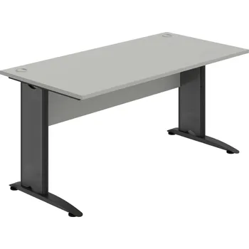 Psací stůl CS 1600 – Stůl pracovní rovný 160 cm - Šedá , Šedá , Černý kov