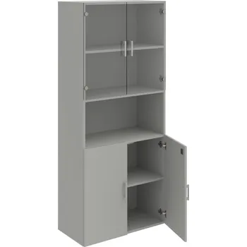 Policová skříň DZ 5 80 07 – Skříň policová dvéřová 185 × 80 cm - Šedá , Šedá , USH – hranatá