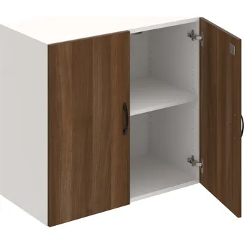 Policová skříň DZ 2 80 01 – Skříň policová dvéřová 74 × 80 cm - Ořech , Bílá , UCO – černá