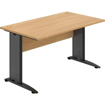 Psací stůl CS 1400 – Stůl pracovní rovný 140 cm - Dub , Dub , Černý kov