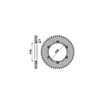 Řetězová sada pro motocykl PBR Výprodej ZADNÍ ŘETĚZOVÉ KOLO 4330 52 C45 KAWASAKI KDX125 (ŘETĚZ 428)