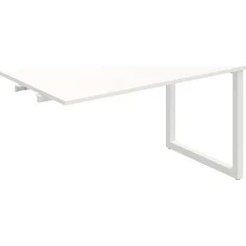 Psací stůl UJ O 1400 R – Stůl jednací rovný délky 140 cm, k řetězení - Bílá , Bílý kov