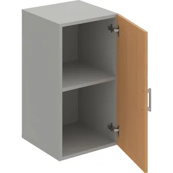 Policová skříň D 2 40 01 – Skříň policová dvéřová 74 × 40 cm - Buk , Šedá , USH – hranatá