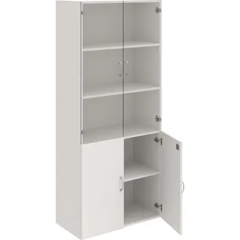 Policová skříň DZ 5 80 09 – Skříň policová dvéřová 185 × 80 cm - Bílá , Bílá , USN – Hobis