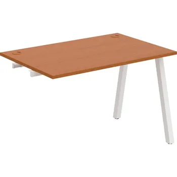 Psací stůl US A 1200 R – Stůl pracovní délky 120 cm, k řetězení - Třešeň , Bílý kov