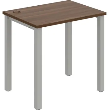 Psací stůl UE 800 – Stůl pracovní délky 80 cm, hl. 60 cm - Ořech , Šedý kov