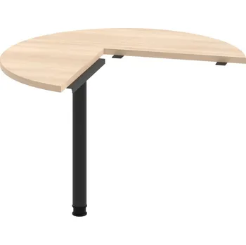 Psací stůl CP 21 L – Stůl jednací, levý, ø 100 cm - Akát , Černý kov