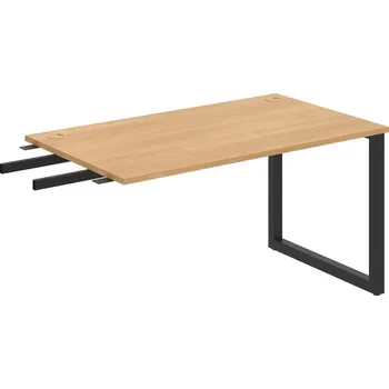 Psací stůl US O 1400 RU – Stůl pracovní délky 140 cm, k řetězení - Dub , Černý kov