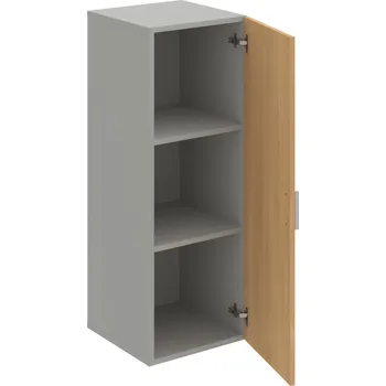Policová skříň D 3 40 01 – Skříň policová dvéřová 111 × 40 cm - Dub , Šedá , USH – hranatá