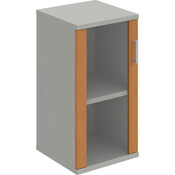 Policová skříň S 2 40 02 L – Skříň policová dvéřová 76,8 × 40 cm - Olše , Šedá , USH – hranatá