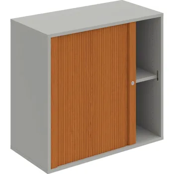 Policová skříň DZ 2 80 03 L – Skříň polic rolet levá 74 × 80 cm - Šedá , Třešeň