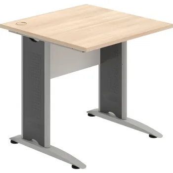 Psací stůl CS 800 – Stůl pracovní rovný 80 cm - Akát , Bílá , Šedý kov
