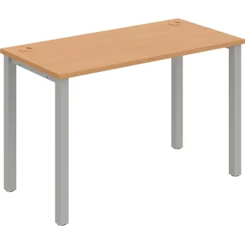 Psací stůl UE 1200 – Stůl pracovní délky 120 cm, hl. 60 cm - Buk , Šedý kov