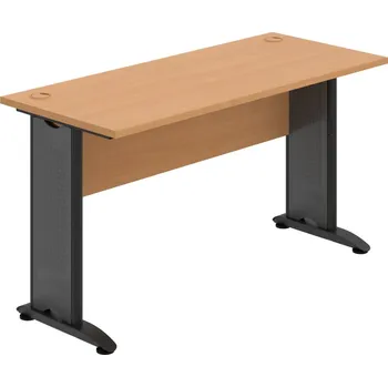 Psací stůl CE 1400 – Stůl pracovní rovný 140 cm, hl. 60 cm - Buk , Buk , Černý kov