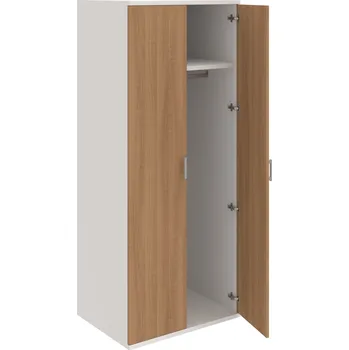 Policová skříň S 5 80 61 – Skříň šatní dvéřová 192 × 80 cm, hl. 60 cm - Višeň , Bílá , USH – hranatá