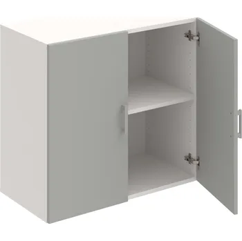 Policová skříň D 2 80 01 – Skříň policová dvéřová 74 × 80 cm - Šedá , Bílá , USH – hranatá