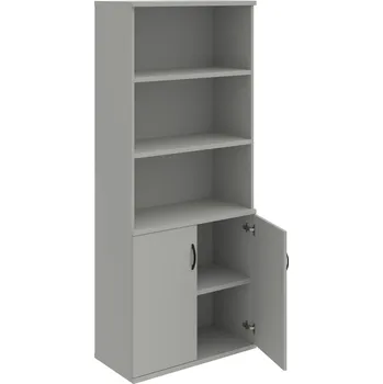 Policová skříň S 5 80 03 – Skříň policová dvéřová 192 × 80 cm - Šedá , Šedá , UCO – černá