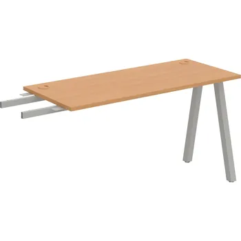 Psací stůl UE A 1400 RU – Stůl pracovní délky 140 cm, hl. 60 cm, k řetězení - Buk , Šedý kov