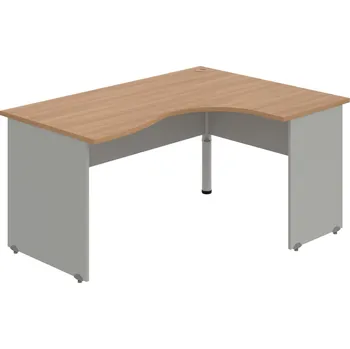 Psací stůl GE 2005 L – Stůl ergo levý 160 × 120 cm - Višeň , Šedá , Šedý kov