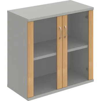 Policová skříň S 2 80 02 – Skříň policová dvéřová 76,8 × 80 cm - Dub , Šedá , USN – Hobis