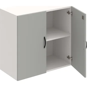 Policová skříň DZ 2 80 01 – Skříň policová dvéřová 74 × 80 cm - Šedá , Bílá , UCO – černá
