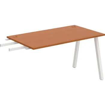 Psací stůl US A 1400 RU – Stůl pracovní délky 140 cm, k řetězení - Třešeň , Bílý kov
