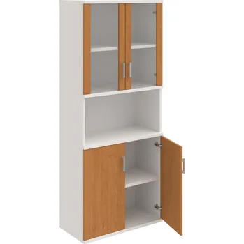 Policová skříň S 5 80 07 – Skříň policová dvéřová 192 × 80 cm - Olše , Bílá , USH – hranatá