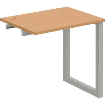 Psací stůl UE O 800 R – Stůl pracovní délky 80 cm, hl. 60 cm, k řetězení - Buk , Šedý kov
