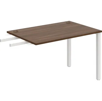 Psací stůl US 1200 RU – Stůl pracovní délky 120 cm, k řetězení - Ořech , Bílý kov