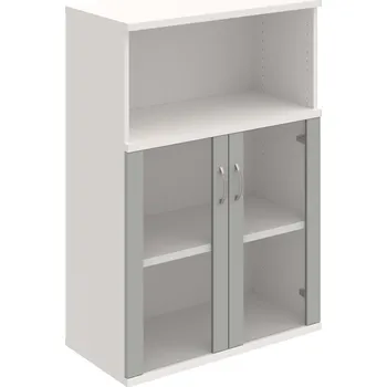 Policová skříň S 3 80 05 – Skříň policová dvéřová 115,2 × 80 cm - Šedá , Bílá , USN – Hobis