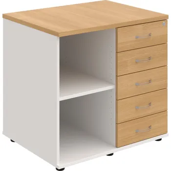 SPKZ 3 80 60 P P – Skříňka ke stolu, pravá, s centrálním zamykáním - Dub , Bílá , USN – Hobis