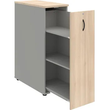 SPVZ 3 P – Skříňka ke stolu, šanonová, výsuvná, pravá - Akát , Šedá , UCO – černá