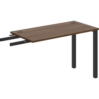 Psací stůl UE 1200 RU – Stůl pracovní délky 120 cm, hl. 60 cm, k řetězení - Ořech , Černý kov