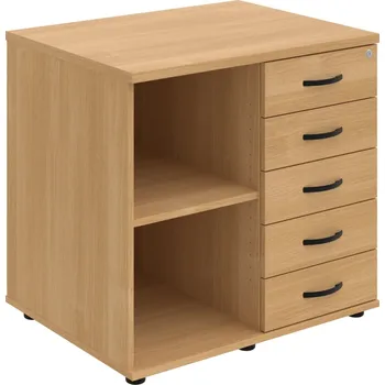 SPKZ 3 80 60 P N – Skříňka ke stolu, pravá, s centrálním zamykáním - Dub , Dub , UCO – černá