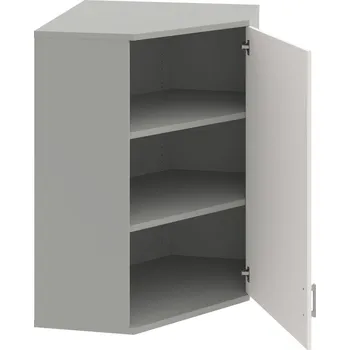 Policová skříň SRV 3 01 P H – Skříň vnitřní roh pravá 115,2 cm - Bílá , Šedá , USH – hranatá