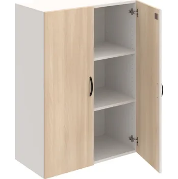 Policová skříň DZ 3 80 01 – Skříň policová dvéřová 111 × 80 cm - Akát , Bílá , UCO – černá