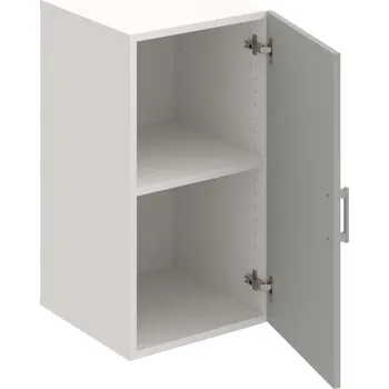 Policová skříň D 2 40 01 – Skříň policová dvéřová 74 × 40 cm - Šedá , Bílá , USH – hranatá