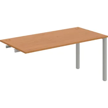 Psací stůl US 1600 R – Stůl pracovní délky 160 cm, k řetězení - Olše , Šedý kov