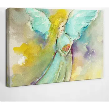 Obraz Obraz Plátno do Ložnice Fotoobraz Akvarel Andílek 30x20 cm