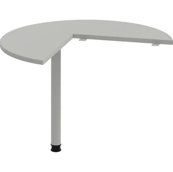 Jednací stůl GP 21 L – Stůl jednací levý ø 100 cm - Šedá , Šedý kov