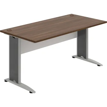 Psací stůl CS 1600 – Stůl pracovní rovný 160 cm - Ořech , Bílá , Šedý kov