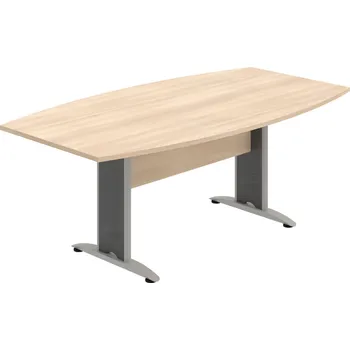 Jednací stůl CJ 200 – Stůl jednací sud 200 cm - Akát , Akát , Šedý kov