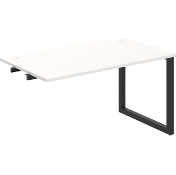 Psací stůl US O 1400 R – Stůl pracovní délky 140 cm, k řetězení - Bílá , Černý kov