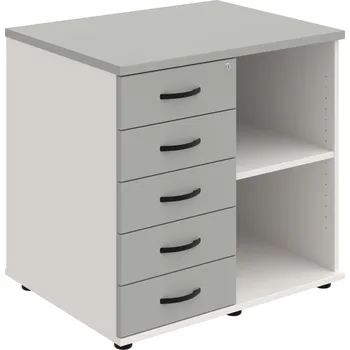 SPKZ 3 80 60 L P – Skříňka ke stolu, levá, s centrálním zamykáním - Šedá , Bílá , UCO – černá