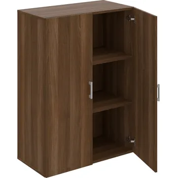 Policová skříň D 3 80 01 – Skříň policová dvéřová 111 × 80 cm - Ořech , Ořech , USH – hranatá